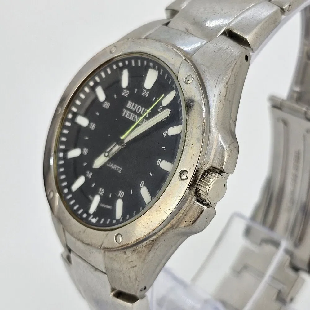 Bijoux Terner Field Men's Watch 38MM Black Dial Gray Band 7.5